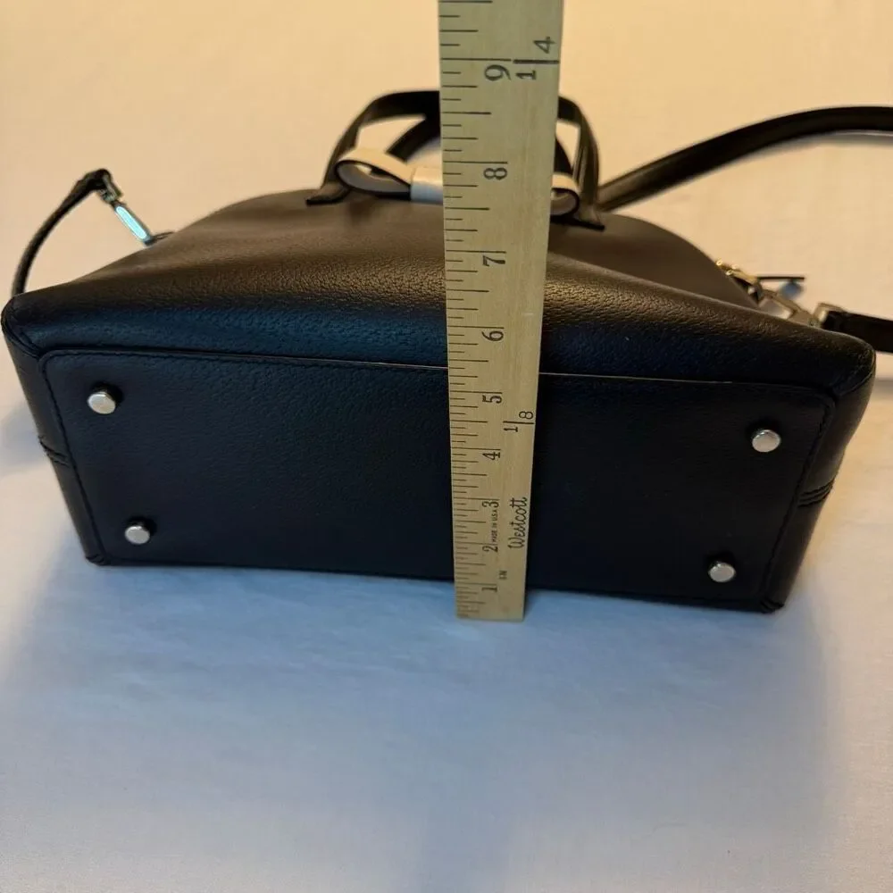 Kate Spade New York | Black Leather Purse | Ivory Bow | Crossbody Bag